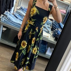 Oscar de la Renta poplin sunflower dress sz0